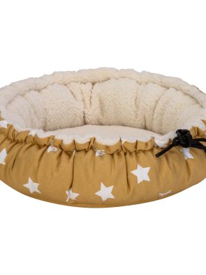 Pet Comfort Sunflower Kedi ve Köpek Yatağı Çift Taraflı Sarı Star/Peluş 60cm