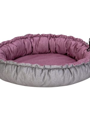 Pet Comfort Sunflower Kedi ve Köpek Yatağı Çift Taraflı Pembe/Gri 85cm