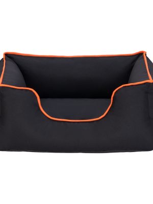Pet Comfort Alpha Kedi ve Köpek Yatağı Siyah w Turuncu Biye S 60x50cm