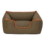 Pet Comfort Alpha  Kedi ve Köpek Yatağı Haki w Turuncu Biye S 60x50cm