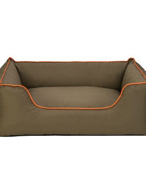 Pet Comfort Alpha  Köpek Yatağı Haki w Turuncu Biye L 105x85cm