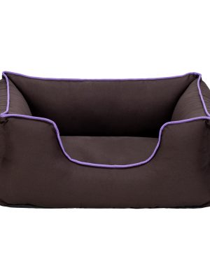 Pet Comfort Alpha  Kedi ve Köpek Yatağı Kahverengi w Mor Biye S 60x50cm