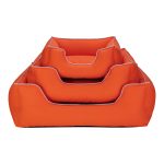 Pet Comfort Alpha  Köpek Yatağı Turuncu w Beyaz Biye L 105x85cm - Görsel 4