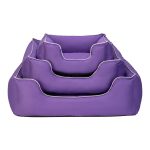 Pet Comfort Alpha Köpek Yatağı Mor w Beyaz Biye M 80x65cm - Görsel 4