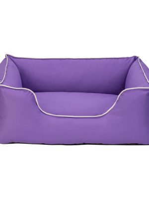 Pet Comfort Alpha  Köpek Yatağı Mor w Beyaz Biye M 80x65cm