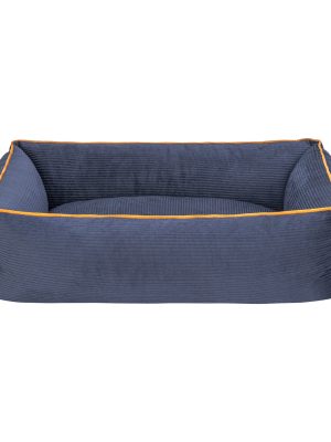 Pet Comfort Golf Kedi ve Köpek Yatağı Parliament Mavi w Hardal Biye S 75x60cm