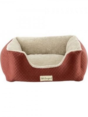 Pet Comfort Echo Kedi ve Köpek Yatağı Tarçın/Ecru Peluş S 60x50cm