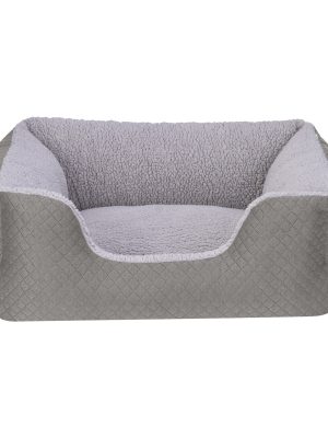 Pet Comfort Echo Kedi ve Köpek Yatağı Gri/Gri Peluş S 60x50cm