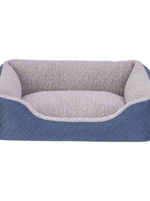 Pet Comfort Bravo Duo  Kedi ve Köpek Yatağı Mavi/Gri Peluş S 55x45cm