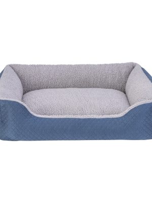 Pet Comfort Bravo Duo  Köpek Yatağı Mavi/Gri Peluş M 75x60cm