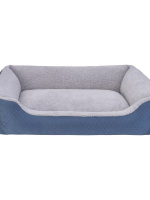 Pet Comfort Bravo Duo  Köpek Yatağı Mavi/Gri Peluş L 90x70cm