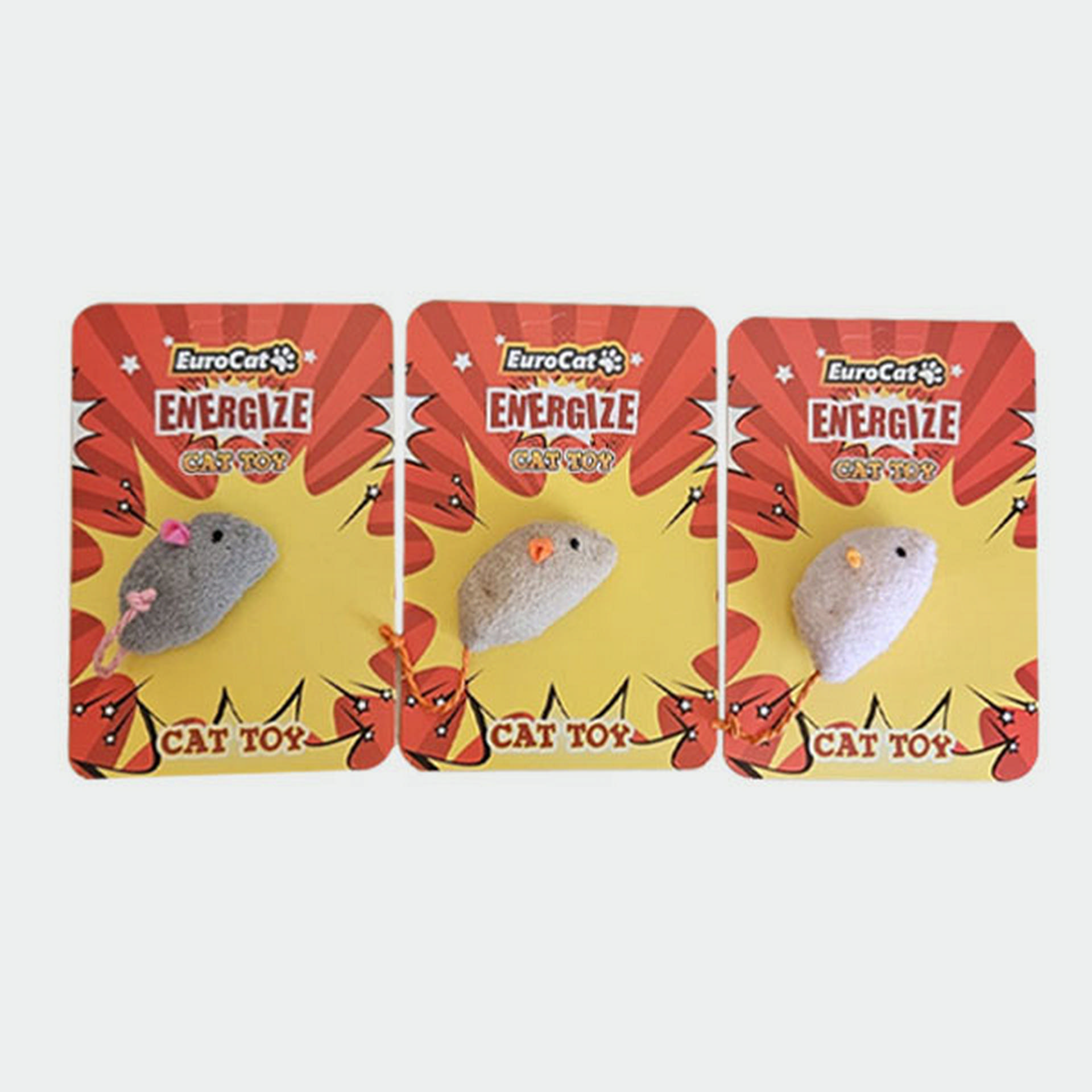 1065607_454-T9164.jpg EuroCat Kedi Oyuncağı Tombik Fare Pastel Renk - Görsel 1