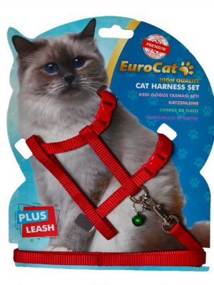 EuroCat Kedi Göğüs Tasması Kırmızı