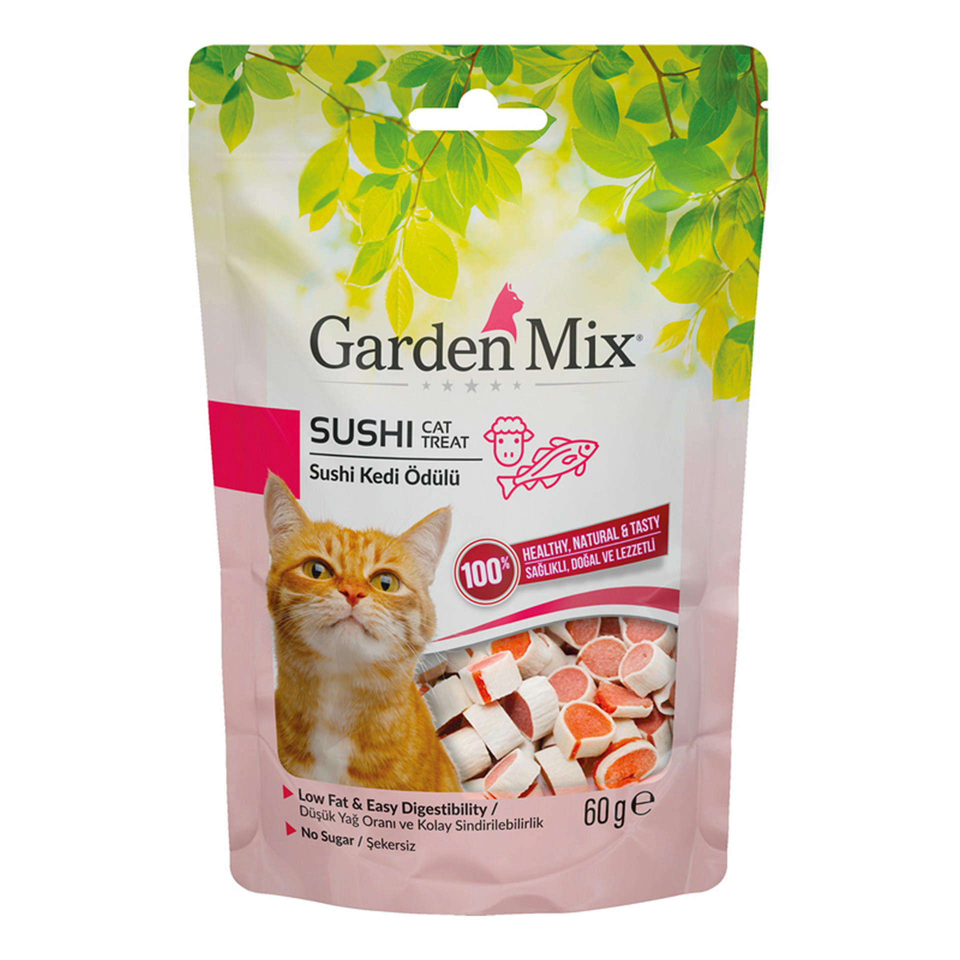 1108801_fae39c47ae514c1899b898bbe44092e4.jpg Garden Mıx Kuzulu Sushi Kedi Ödülü 60 Gr - Görsel 1