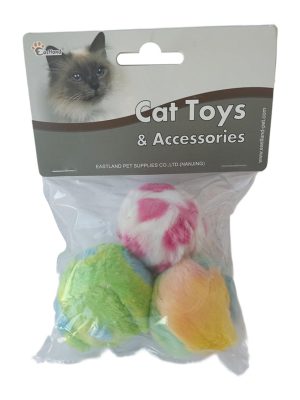 Eastland 3lü Top Kedi Oyuncağı Tıkırtılı 4cm Çap