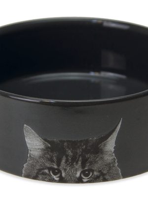 Karlıe Seramik Kedi Mama Kabı Antrasit 250 Ml