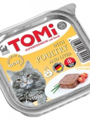 Tomi Kedi Kümes Hayvanı Ve Ciğerli Alüminyum Yaş Mama 100gr (pate)