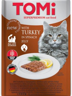 Tomi Kedi Hindi & Ispanak Tahılsız Pouch Mama 100gr (pate)