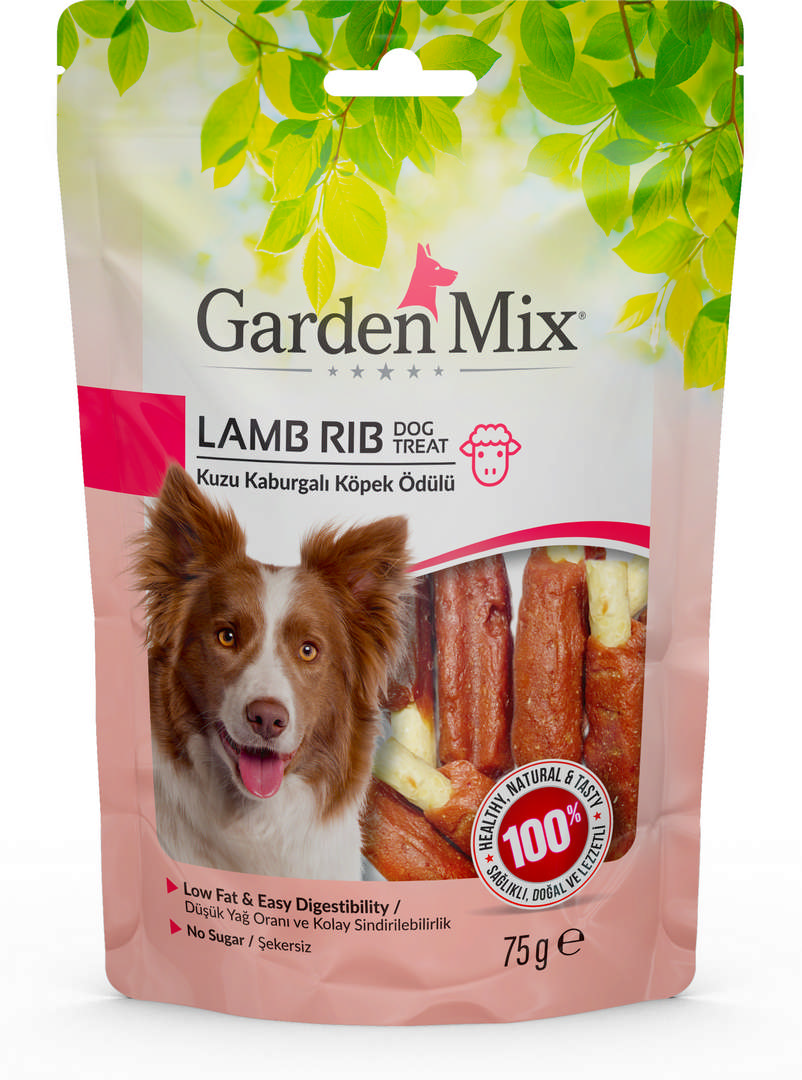 1136300_327e040475ff907171fb9084f4825468.jpg Garden Mix Kuzu Kaburgalı Köpek Ödülü 75 Gr - Görsel 1