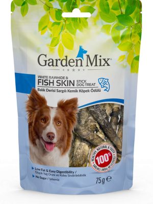 Garden Mix Balık Derisi Sargılı Kemik Köpek Ödülü 75 Gr