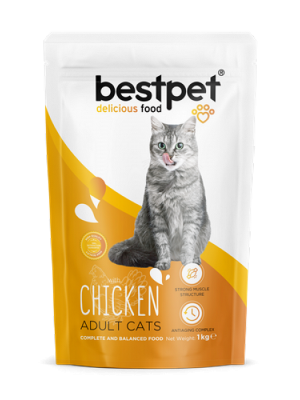 Bestpet 1 kg X 10 ADET  Yetişkin Kediler İçin Tavuk Etli Kuru Mama
