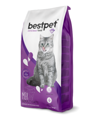 Bestpet 15 Kg Yetişkin Kediler İçin Tavuklu Kuzulu ve Balıklı Mix Kedi Maması
