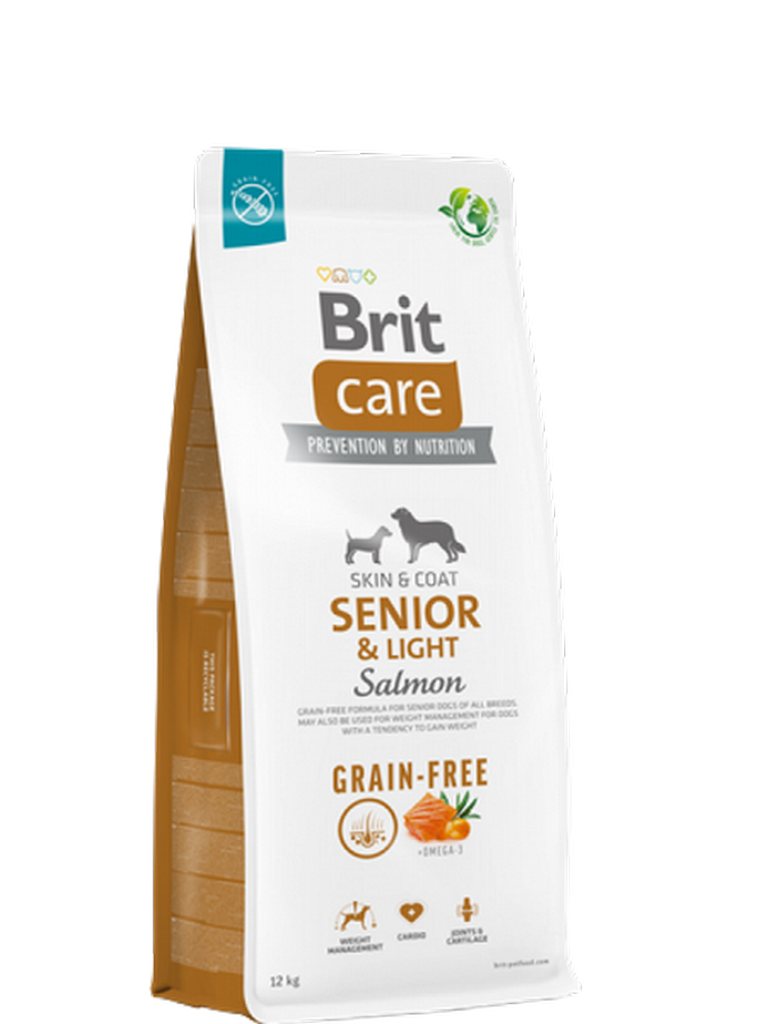 1138199_31BRIT-CARE-GRAIN-FREE-SENIOR-LIGHT-SKIN-COAT-SALMON-12kg-1.png Brit Care 12 kg Kilo Kontrolü Ve Deri - Tüy Hassasiyeti Olan Yaşlı Köpekler İçin, Tahılsız, Somonlu Kuru Mama - Görsel 1