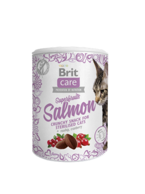 Brit Care 100 gr X 6 ADET Kızılcık Ve Kuşburnulu, Tahılsız, Somon Balıklı, Kıtır Kısırlaştırılmış Kedi Ödülü