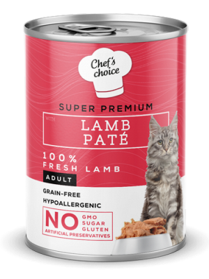 Chefs Choice 400 gr X 12 ADET  Yetişkin Kediler İçin, Tahılsız, Hipoalerjenik, Kuzu Etli Ezme