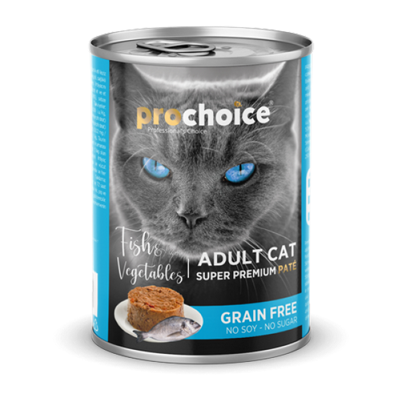 1138249_179PROCHOICE-ADULT-CAT-PATE-FISH-VEGETABLES-400gr-1.png Prochoice 400 gr X 12 ADET Yetişkin Kediler İçin, Tahılsız, Balık Etli Ve Sebzeli Ezme - Görsel 1