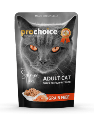 Prochoice 85 gr X 24 ADET Yetişkin Kediler İçin, Tahılsız, Jöle İçinde Somon Ve Ciğer Parça Etli Yaş Mama