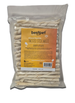 Bestpet 350 gr Twisted Stick White, %100 Doğal Deri Beyaz Burgu Köpek Ödül Çubuğu - Görsel 2