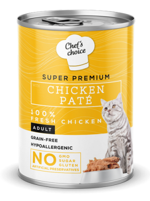 Chefs Choice 400 gr X 12 ADET Yetişkin Kediler İçin, Tahılsız, Hipoalerjenik, Tavuk Etli Ezme