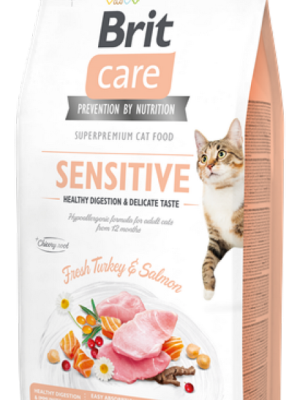 Brit Care 7 kg Yetişkin Hassas Kediler İçin, Tahılsız, Hipoalerjenik, Taze Hindi Etli Ve Somonlu Kuru Mama