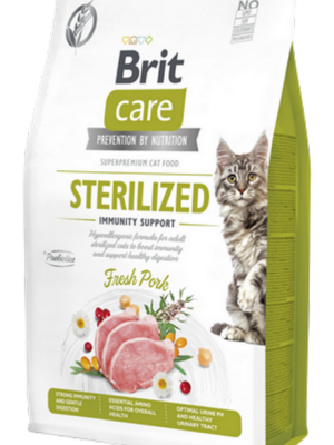 Brit Care 2 kg Kısırlaştırılmış Kediler İçin, Tahılsız, Hipoalerjenik, Domuz Etli Kuru Mama
