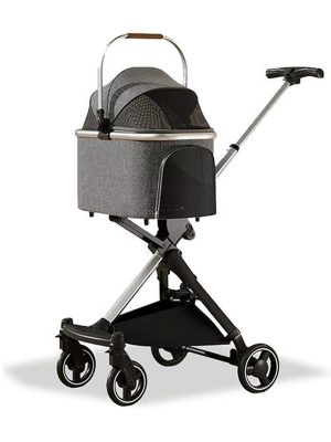 EuroDog Katlanabilir Köpek Arabası Gri 78x58x106 cm