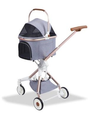 EuroDog Katlanabilir Köpek Arabası Gri 83x48,5x110 cm