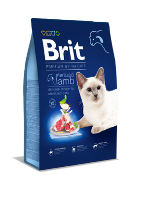 BRIT PREMIUM BY NATURE 8 KG KISIRLAŞTIRILMIŞ KEDILER İÇIN, KUZU ETLI KURU MAMA