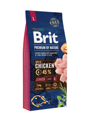 Brit Premium 15 kg By Nature Büyük Irk Genç Köpekler İçin, Tavuk Etli Kuru Mama