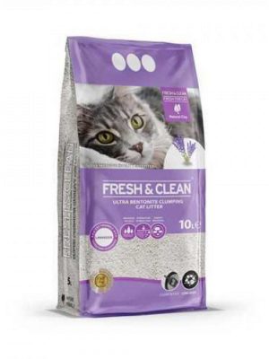 Fresh - Clean 10 lt Ekstra Topaklanan Lavanta Parfümlü Bentonit Kedi Kumu