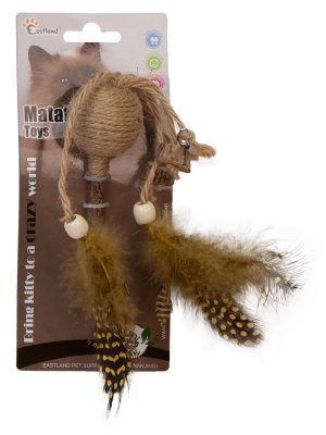 Eastland İpli Tüylü Çıngıraklı Lolipop Kedi Oyunca