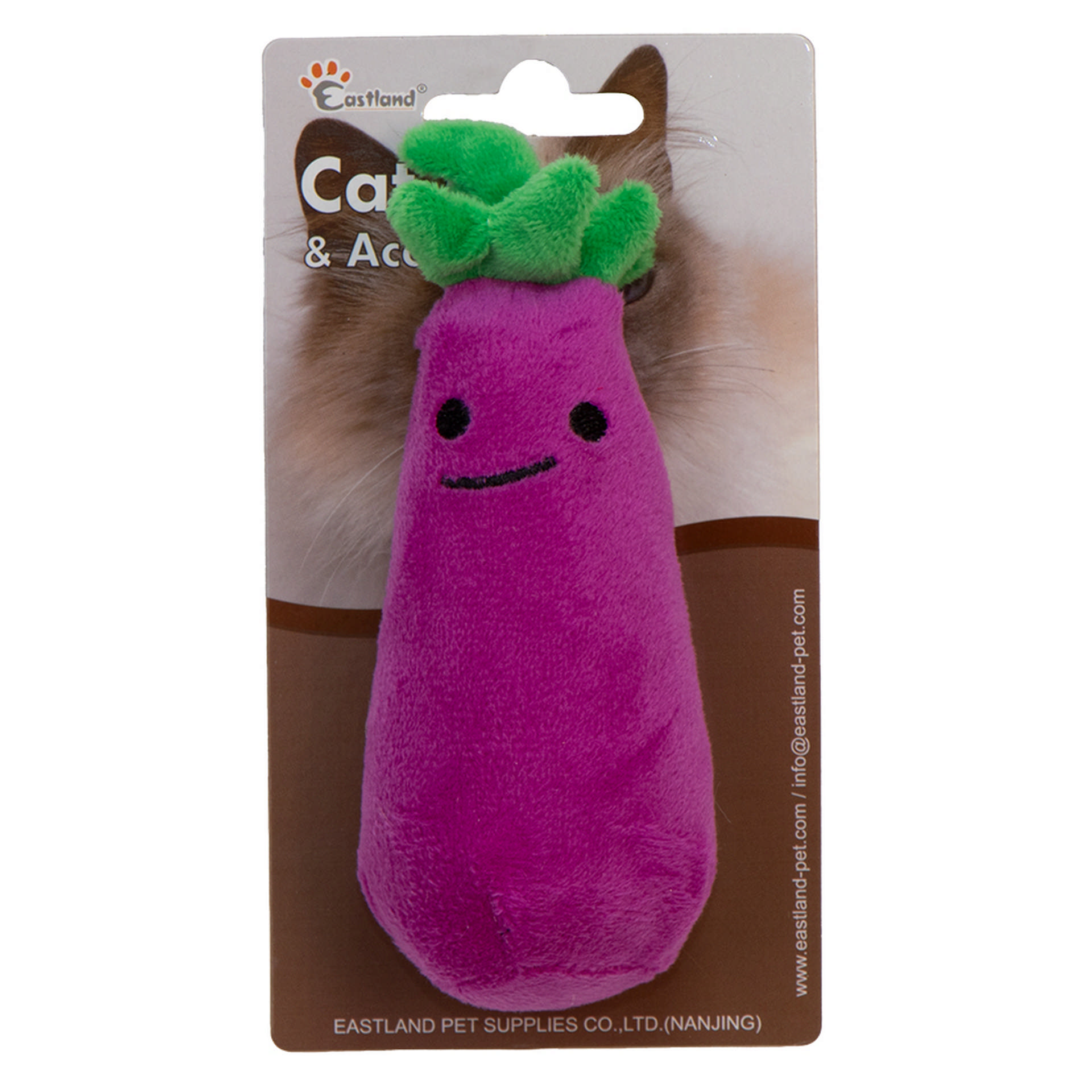 1140552_83411cb6634ee0a3064586b70fa5b05b.jpg Eastland Catnipli Hışırtılı Peluş Patlıcan 13cm - Görsel 1