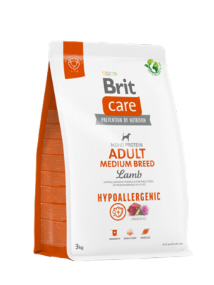 Brit Care 3 kg X 4 ADET Orta Irk Yetişkin Köpekler İçin, Tek Proteinli, Hipoalerjenik, Kuzu Etli Kuru Mama