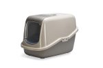 Beeztees Kapalı Kedi Tuvaleti, Koku Filtreli, Bej Gri, 56x39x39cm