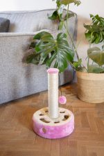 Beeztees Kedi Tırmalama ve Oyuncağı, Pembe, 27x27x40cm - Görsel 5