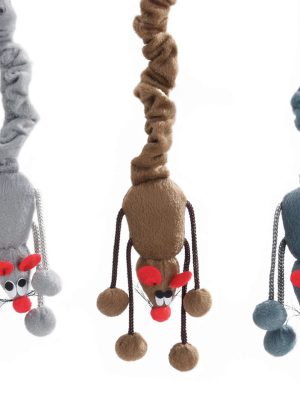 Beeztees Kedi Oyuncağı, Elastik Kuyruklu Fare, Asılabilir, Çeşitli Renklerde, 52cm