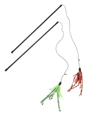 Beeztees Kedi Oltası, Zilli, Yün İpler Uc, Uzun Dayanıklı ip-70cm, Çeşitli Renklerde, 50cm