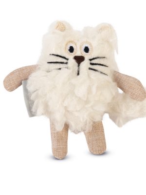 Beeztees Kedi Oyuncağı, Kedi, Peluş, Beyaz, 15x10x3cm