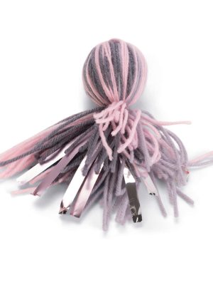 Beeztees Kedi Oyuncağı, Ahtapot, Yün ve Kurdela, Pembe ve Gri, 12x4x4cm