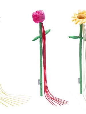 Beeztees Kedi Oltası, Çiçek Çeklinde, Peluş ve Kurdelalar, Çeşitli Renklerde, 45x6x3cm